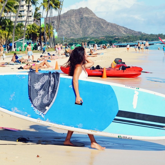 GoodMoodSwim Beach Towel // Pineapple Design // Blue and white - Picture 5 of 6